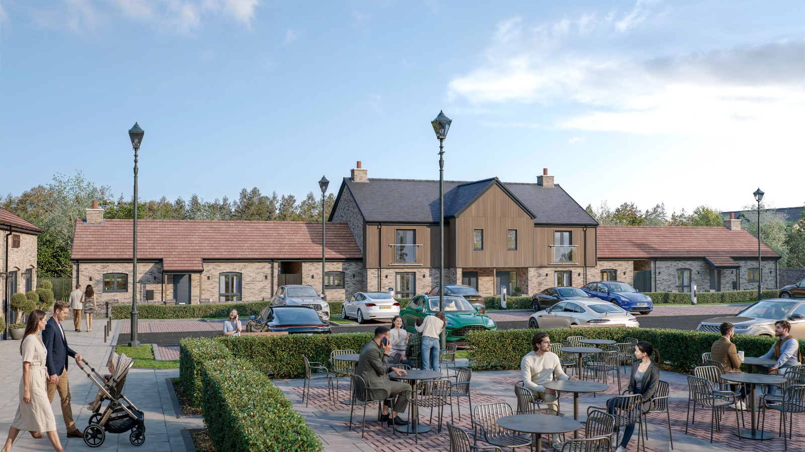 Cameron Hall commercial centre exterior CGI visualisation, street view