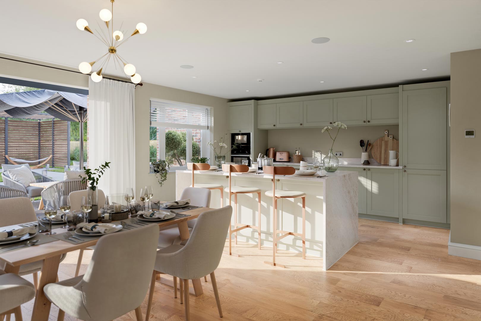 The Heddon, Wynyard kitchen and living space interior CGI visualisation