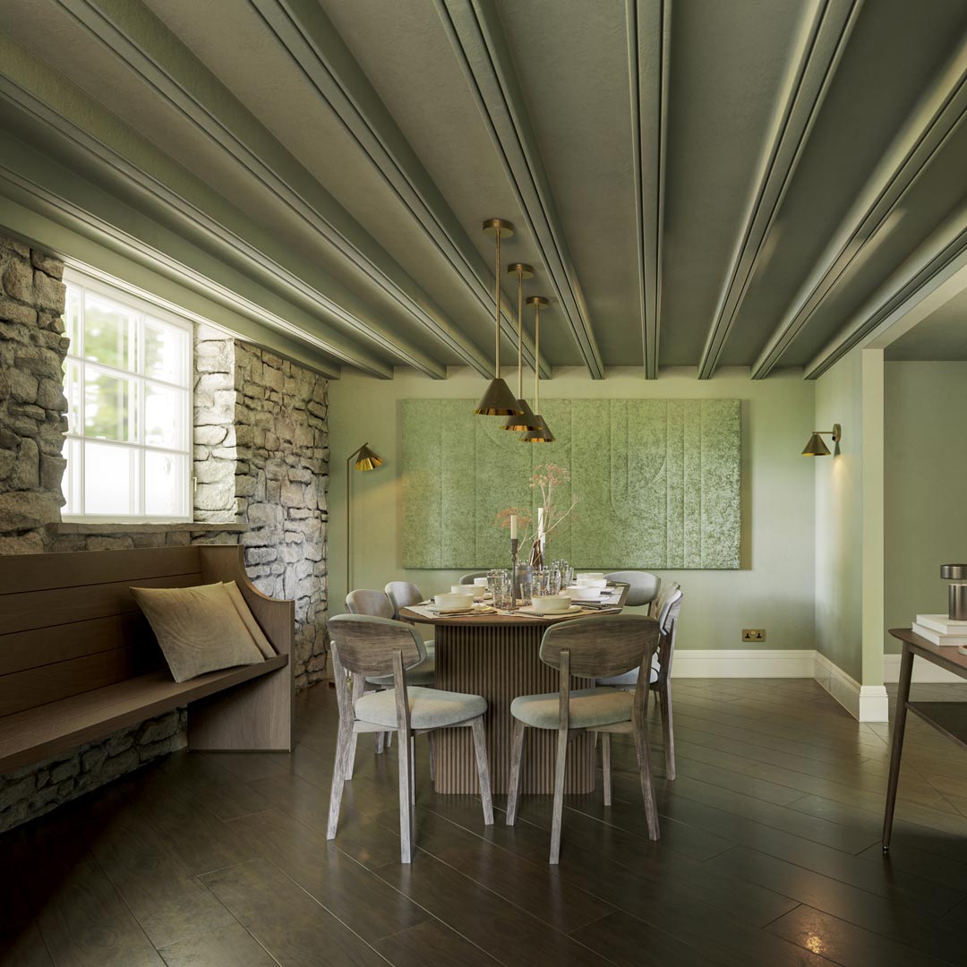 Sands Farm Cottages dining room interior CGI visualisation